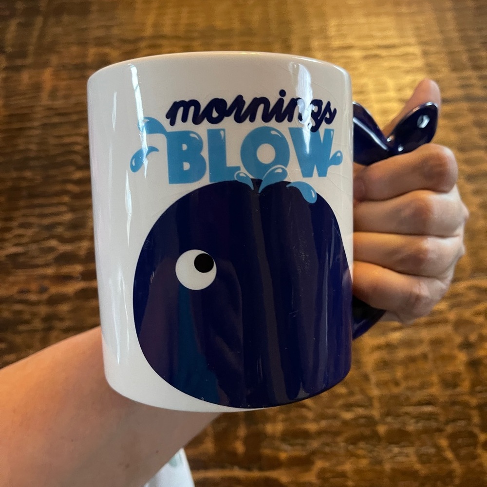 Extra Large Whale Mug with Blue Handle - Picture 2 of 4
